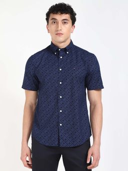 Tommy Hilfiger - Mens Blue Printed Shirt