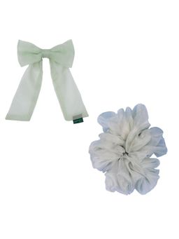 Arendelle - Organza Hair Bow and Scrunchie in Mint (Set of 2)
