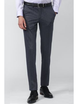 Buy Van Heusen Men Grey Textured Ultra Slim Fit Trouser (28) Online