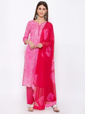 Elleven Women's Pink Striped Yarn-Dyed Kurta and Trousers Co-ord Set