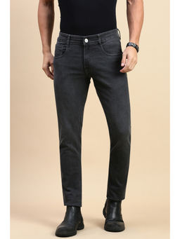 Classic Polo - Men Dark Grey Slim Fit Solid Jeans