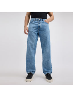 Pepe Jeans - Men Blue Relaxed Barrel Fit Mid Rise Jeans