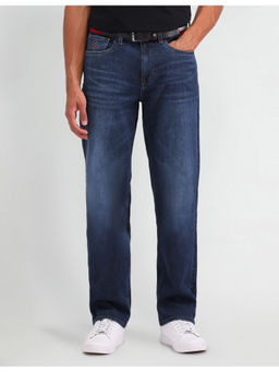 U.S. Polo Assn. Denim Co. - Navy Blue Men Shawn Relaxed Fit Whiskered Jeans