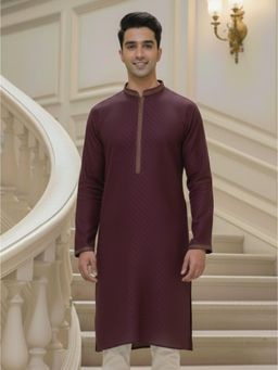Gahan - Stylish Purple Coloured Embroidered Kurta Perfect for Special Occasion