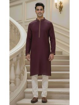 Gahan - Stylish Purple Coloured Embroidered Kurta with Chudidar