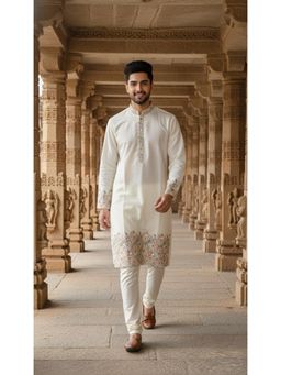 Gahan - Purple Cotton Printed Designer Kurta with Chudidar