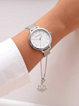 Pipa Bella by Nykaa Fashion - Silver-Plated Lotus Watch Charm
