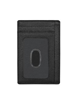 Eske - Norway Black Textured Geniune Leather Unisex Slim Wallet Holds Upto 6 Cards