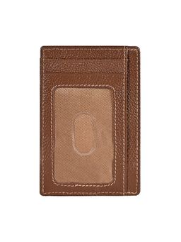 Eske - Nadal Tan Solid Textured Geniune Leather Unisex Slim Wallet Holds Upto 6 Cards