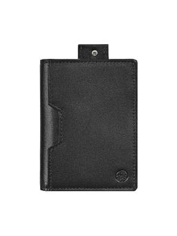 Eske - Danner Black Textured Handcrafted Genuine Leather Card Case 4 Card Slots