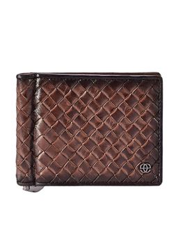 Eske - Jona Tan Braided Leather Mens Bifold Money Clip with Rfid 8 Card Slots