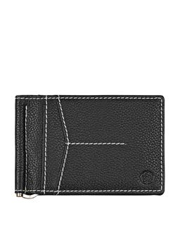 Eske - Conrad Black Textured Genuine Leather Unisex Money Clip with Rfid 4 Card Holders