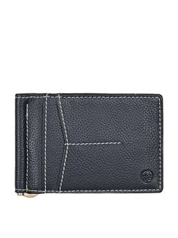 Eske - Conrad Navy Blue Textured Genuine Leather Unisex Money Clip with Rfid 4 Card Holder