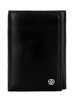 Eske - Tobias Black Textured Genuine Leather Mens Trifold Wallet 6 Card Holders