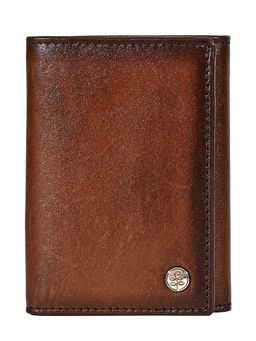 Eske - Tobias Tan Textured Genuine Leather Mens Trifold Wallet 6 Card Holders