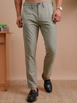 LOCOMOTIVE - Men Olive Mid Rise Full Length Trouser