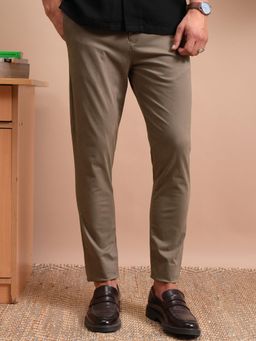 LOCOMOTIVE - Men Khaki Mid Rise Full Length Trouser
