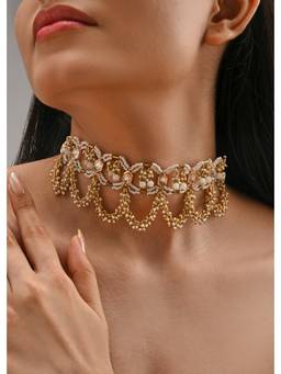 House of D'oro - White and Gold Handcrafted Statement Choker