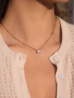 ZAISHA - Eva Crystal Necklace - 18K Gold Plated