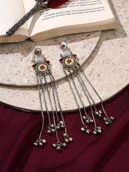 VENI - 92.5 Silver Plated Oxidized Earrings