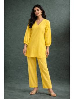 VAJOONI JAIPUR - Yellow Warm Glow Contemporary Cotton Co-Ord Set