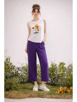 VAJOONI JAIPUR - Purple Casual Chic Pansy Ensemble Co-Ord Set