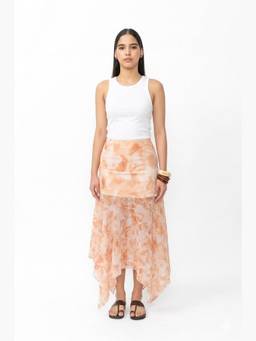 Contemponari - Peach Linen Handkerchief Skirt
