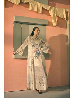 Pankaj & Nidhi - Porto Floral Fresco Butter Yellow Maxi Dress