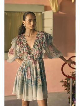 Pankaj & Nidhi - Teal Mist Porto Mosaic Manor Dress