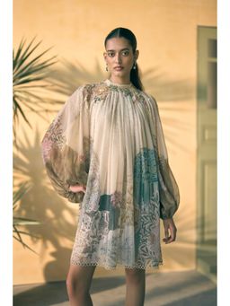 Pankaj & Nidhi - Porto Solstice Cream Pleated Dress