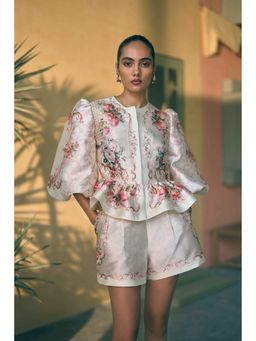 Pankaj & Nidhi - Porto Rosera Off White Jacket and Shorts