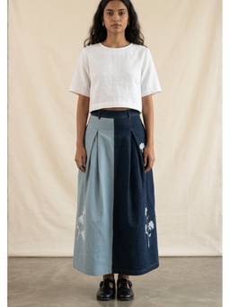 Doodlage - Blue Judy Denim Panelled Skirt