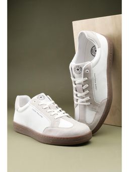 Louis Philippe - Mens White Lace Up Sneakers