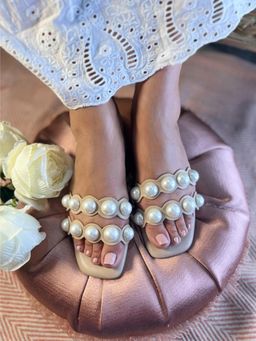 Sandal Stories - Pearl Elegance Statement Flats