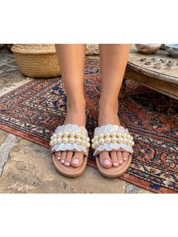 Sandal Stories - Beige Lustrous Pearl Flats