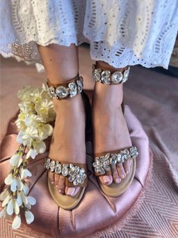 Sandal Stories - Brown Crystal Glam Sandals