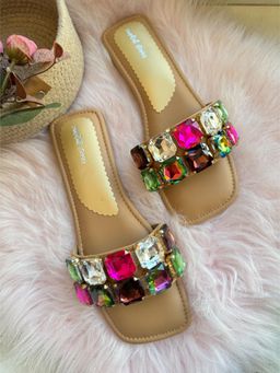 Sandal Stories - Multi-Color Gemstone Flats