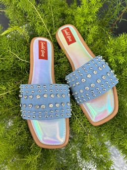 Sandal Stories - Twinkle Toes Denim Studded Flats