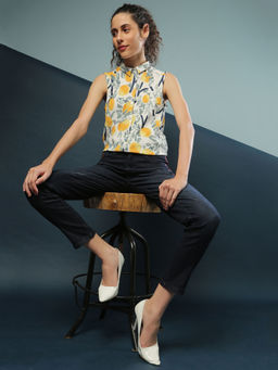 PINACOLADA - White Women Floral Stylish Casual Tops