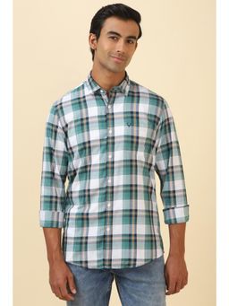 Allen Solly - Men White Checked Full Sleeves Casual Shirt