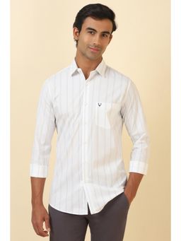 Allen Solly - Men White Striped Full Sleeves Casual Shirt