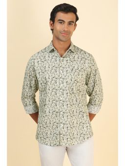 Allen Solly - Men Light Olive Printed Full Sleeves Casual Shirt