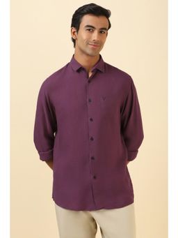 Allen Solly - Men Purple Textured Full Sleeves Casual Shirt