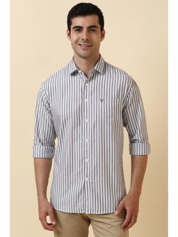 Allen Solly - Men White Striped Full Sleeves Casual Shirt