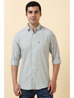 Allen Solly - Men White Striped Full Sleeves Casual Shirt