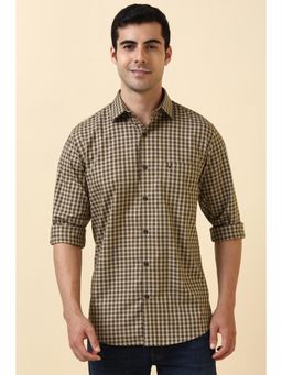 Allen Solly - Men Beige Checked Full Sleeves Casual Shirt