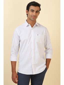 Allen Solly - Men White Striped Full Sleeves Casual Shirt