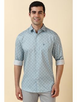 Allen Solly - Men Light Blue Printed Full Sleeves Casual Shirt