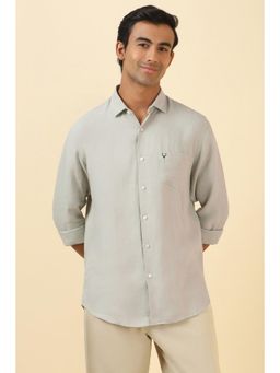 Allen Solly - Men Grey Textured Full Sleeves Casual Shirt