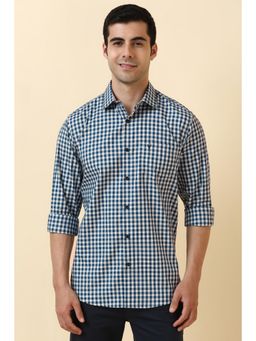 Allen Solly - Men Blue Checked Full Sleeves Casual Shirt